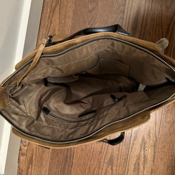 Kipling large bag in shiny brown, leather straps - Picture 4 of 5